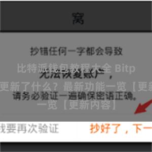 比特派钱包教程大全 Bitpie钱包更新了什么？最新功能一览【更新内容】