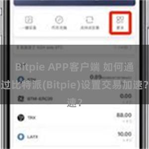 Bitpie APP客户端 如何通过比特派(Bitpie)设置交易加速？