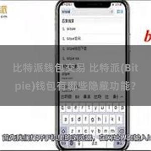 比特派钱包交易 比特派(Bitpie)钱包有哪些隐藏功能？