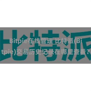 Bitpie在线管理 比特派(Bitpie)交易历史记录在哪里查看？